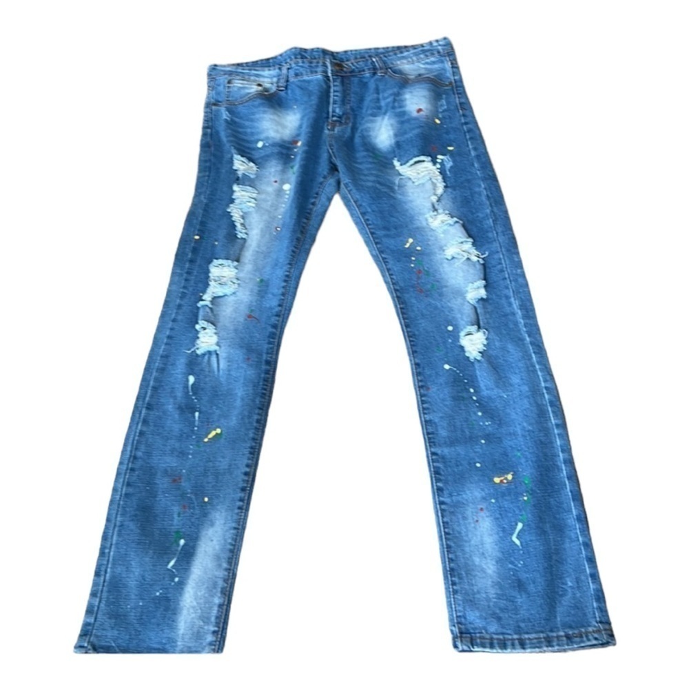 SOSOO‎ jeans 1971 Vintage men’s paint splatter jeans 38 - Picture 2 of 8